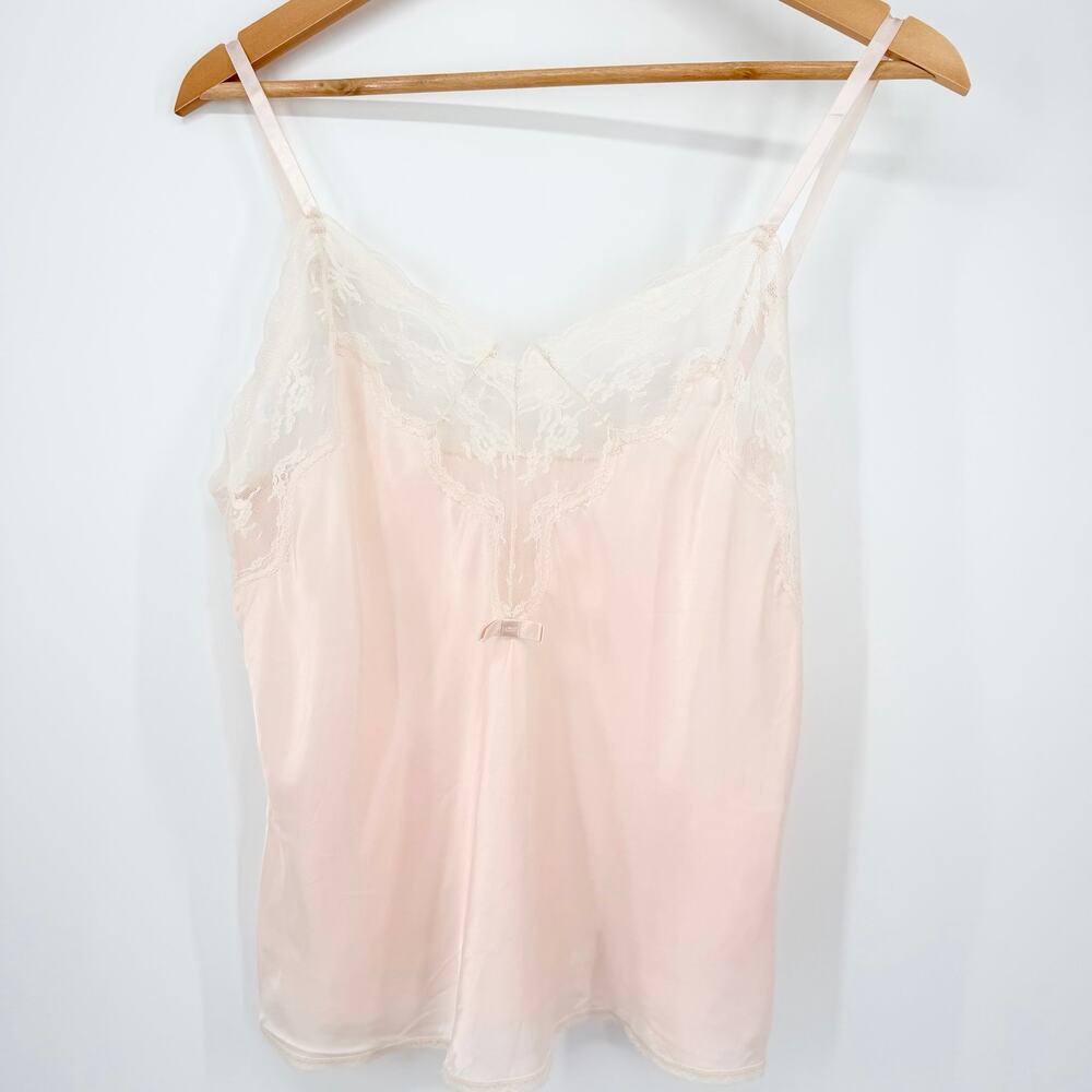 Vtg Barbizon Pink Lace Camisole Satin Lingerie Top Coquette Romantic Balletcore - Picture 2 of 16